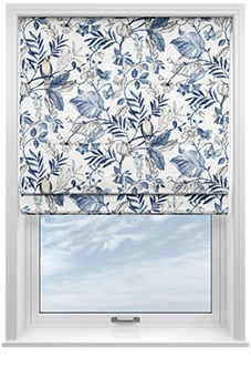 Iquitos, Indigo - Motorised Roman Blind